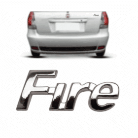Emblema Fire Fiat Cromado Traseiro 2000 2001 2002 2003