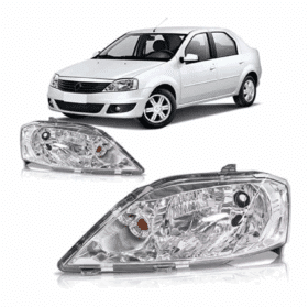 Farol Logan Mascara Cromada 2011 2012 2013 2014 Esquerdo