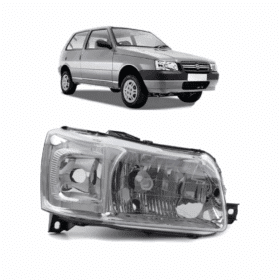 Farol Uno Cromado 2004 2005 2006 2007 2008 2009 Direito