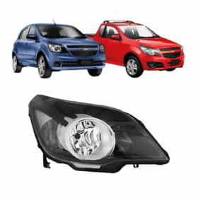 Farol Agile Montana Mascara Negracromado Direito