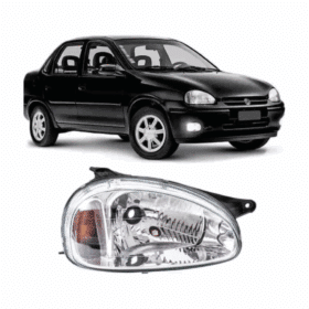 Farol Corsa Carcaca Preta Arteb 2000 2001 2002 Direito