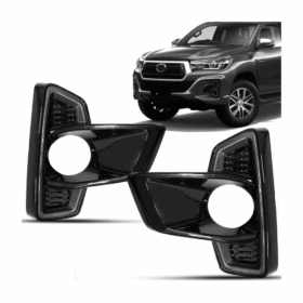 Moldura Farol Aux Hilux Cfuro E Led De 2018 2019 2020