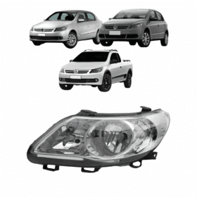 Farol Gol G5 Cromado Com Emblema 2009 Esquerdo
