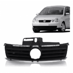 Moldura Para-Choque Central Polo Preta 2002 2003 2004 2005