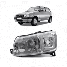 Farol Uno Cromado 2004 2005 2006 2007 2008 2009 Esquerdo