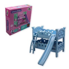 Berço Brinquedo Infantil Com Escorregador Azul