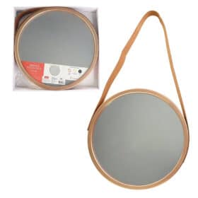 Espelho Decorativo Pequeno Redondo 33cm Rose Gold Bering