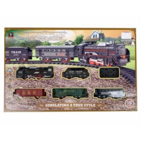 Trem Locomotivo Infantil com Luz, Trilhos e Vagões 1 Un Bering