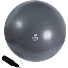 Bola de Ginástica Para Pilates Com Bombar de Ar - Cinza Escuro