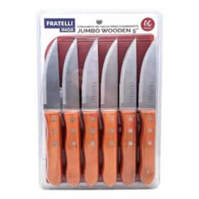 Facas para Churrasco 6 Peças Jumbo Wooden Bering