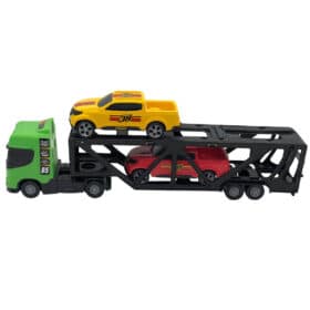 Mini Cegonheiro de Brinquedo com 2 Carrinhos Verde Bering