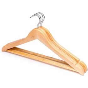 Kit 3 Unidades Cabides De Madeira com Verniz