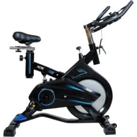 Bicicleta Ergométrica Residencial Spinning Pro Com Freio Mecânico - Preto e Azul