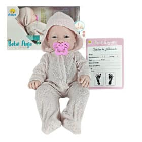 Boneca Bebê Reborn Anjo com Macacão e Acessórios Bering