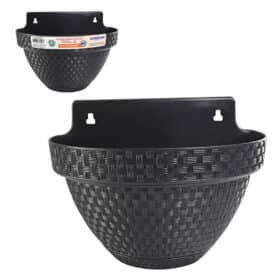 Vaso de Parede Meia Lua Rattan 3 Litros Preto Bering