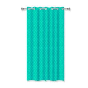 Cortina de Box 3D Azul Tiffany c/ ilhos