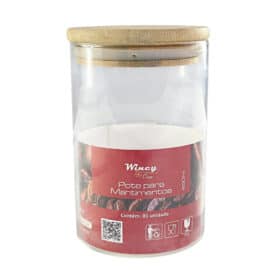 Pote para Mantimentos com Tampa de Bambu 450ml Bering