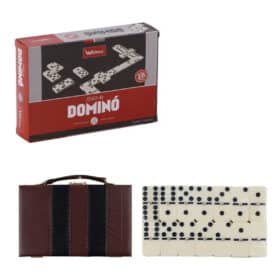 Dominó De Osso Profissional Com Maleta Couro Sintético 05 Milímetros