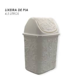 Cesto Lixo Basculante Renda Floral 4,5L Branco 1 Un Bering