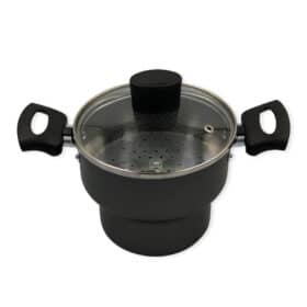 Cuscuzeiro Enjoy Antiaderente 14cm Tampa Vidro Cinza 1 Un Bering