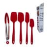 Conjunto Espátulas Pegador Silicone Unyhome 5 Peças Vermelho 1 Un Bering