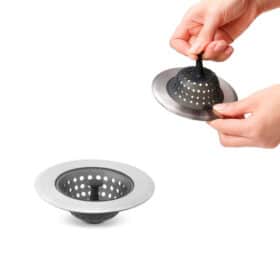 Ralo de Pia Cozinha Aço Inox Silicone Cestinho Flexível Bering