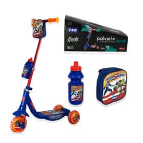 Patinete Infantil com Garrafinha e Bolsa Azul Bering
